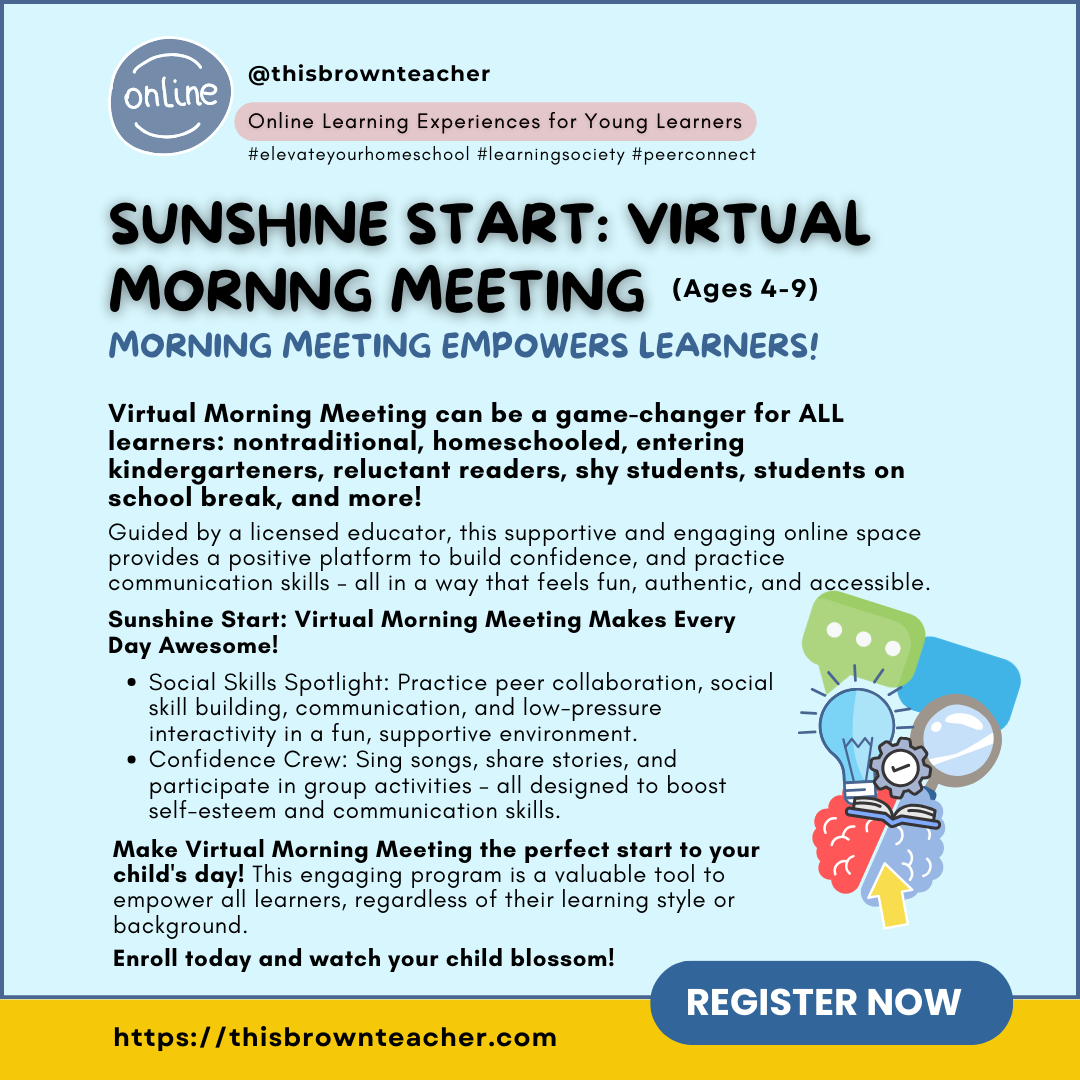 Rise and Shine! Join our Virtual Morning Meetings! (Single Session)